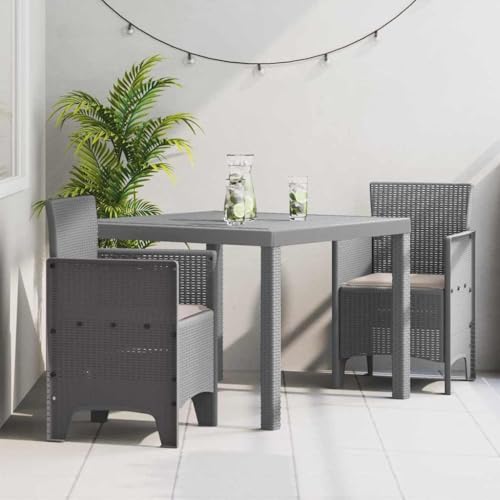 LLEZKBR Gartenmöbel-Set, Gartenmöbel-Set, 3-teilig, Hellgrau, Polt Rattan von LLEZKBR