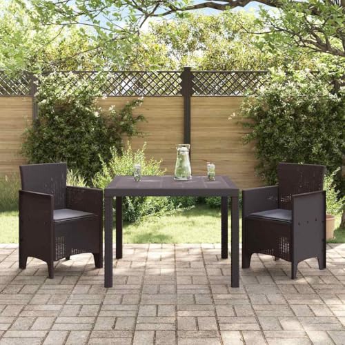 LLEZKBR Gartenmöbel-Set, Gartenmöbel-Set, 3-teilig, braunes Polt Rattan von LLEZKBR