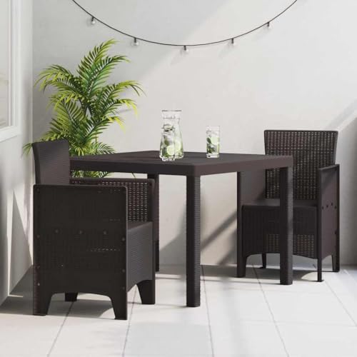 LLEZKBR Gartenmöbel-Set, Gartenmöbel-Set, 3-teilig, braunes Polt Rattan von LLEZKBR