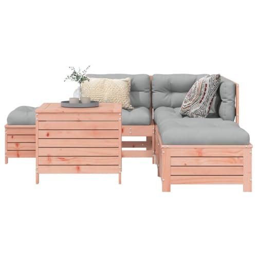 LLEZKBR Gartenmöbel-Set für den Außenbereich, 6-teilig, Massivholz, Douglasie von LLEZKBR