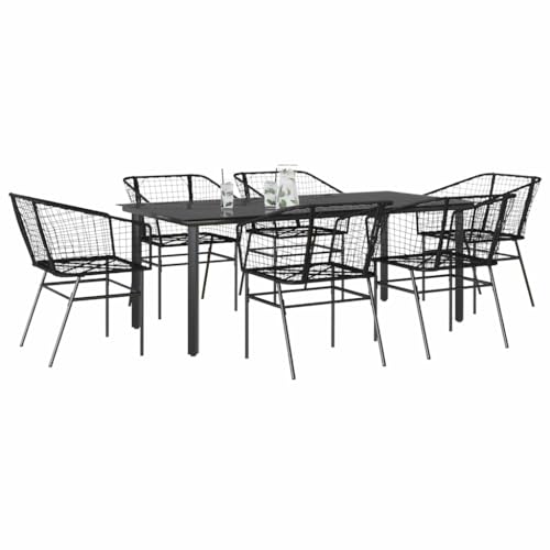 LLEZKBR Gartenmöbel-Set für den Außenbereich, 7-teilig, schwarzes Polyrattan-Glas LLEZKBR Gartenmöbel-Set für den Außenbereich, 7-teilig, schwarzes Polyrattan-Glas von LLEZKBR