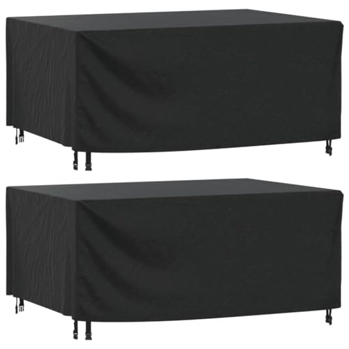 LLEZKBR Gartenmöbelabdeckungen, 2 Stück, schwarz, 172 x 113 x 73 cm, wasserdicht, 420D von LLEZKBR