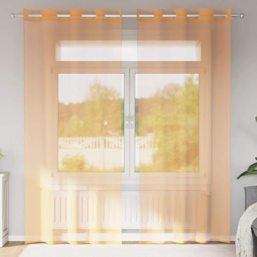 LLEZKBR Haus und Garten, Dekoration, Fensterbehandlungen, Vorhänge und Vorhänge, Voile-Vorhänge mit Ösen, 2 Stück, Orange, 140 x 225 cm LLEZKBR Haus und Garten, Dekoration, Fensterbehandlungen, Vorhänge und Vorhänge, Voile-Vorhänge mit Ösen, 2 Stück, Orange, 140 x 225 cm von LLEZKBR