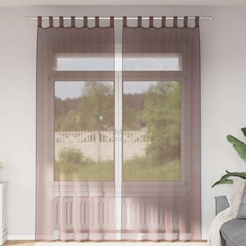 LLEZKBR Haus und Garten, Dekoration, Fensterbehandlungen, Vorhänge und Vorhänge, Voile-Vorhänge mit Stangentaschen, 2 Stück, Braun LLEZKBR Haus und Garten, Dekoration, Fensterbehandlungen, Vorhänge und Vorhänge, Voile-Vorhänge mit Stangentaschen, 2 Stück, Braun von LLEZKBR