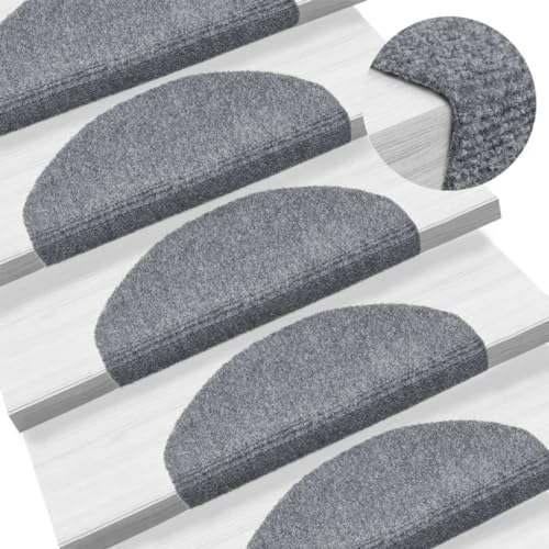 LLEZKBR Haus & Garten, Haushaltsbedarf, Treppenstufen, 15 selbstklebende Stufenmatten Nadelperforator 65x21x4 cm Hellgrau von LLEZKBR
