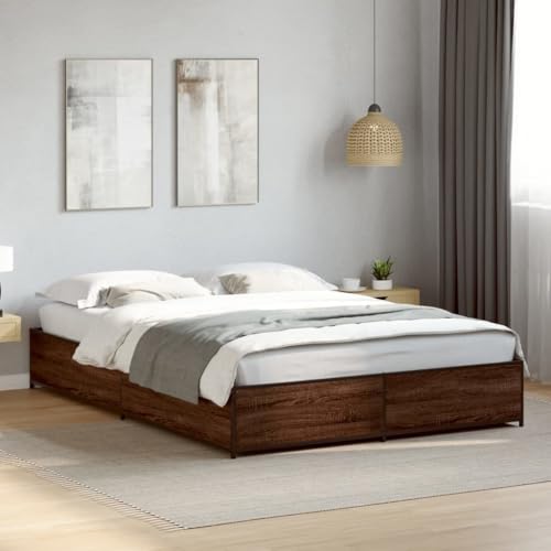 LLEZKBR Home-Beds & Accessories,Beds & Bed Frames,Bed Frame without Mattress Brown Oak 120x190 cm Small Double LLEZKBR Home-Beds & Accessories,Beds & Bed Frames,Bed Frame without Mattress Brown Oak 120x190 cm Small Double von LLEZKBR