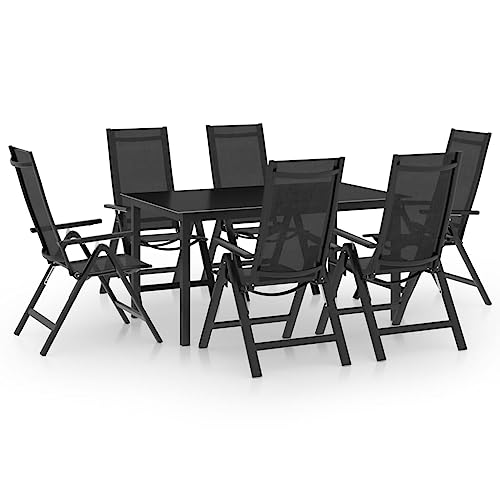 LLEZKBR Home-Outdoor Home-Outdoor Möbelsets 7-teilig Garten Essgruppe Aluminium Anthrazit von LLEZKBR