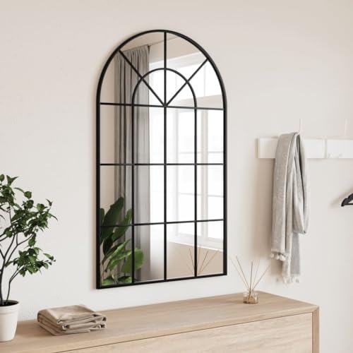 LLEZKBR Home & Garden Artikel- Wandspiegel schwarz 60x100 cm Bogen Eisen von LLEZKBR