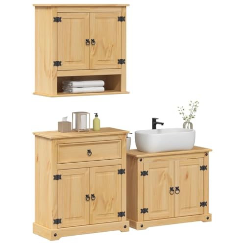 LLEZKBR Möbelsets-Badmöbel-Sets-3-teilig Badmöbel-Set Corona Massivholz Kiefer LLEZKBR Möbelsets-Badmöbel-Sets-3-teilig Badmöbel-Set Corona Massivholz Kiefer von LLEZKBR