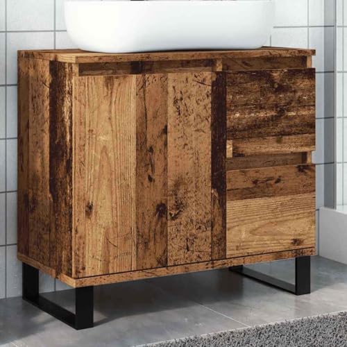 LLEZKBR Möbelsets Badmöbel Sets Badezimmer Waschbecken Schrank Altes Holz 65x33x60cm Holzwerkstoff von LLEZKBR