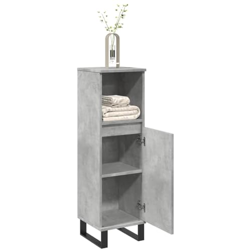 LLEZKBR Möbelsets Badmöbel Sets Badschrank Betongrau 30x30x100cm Holzwerkstoff von LLEZKBR