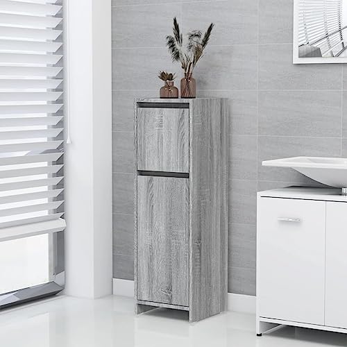 LLEZKBR Möbelsets Badmöbel Sets Badschrank Grau Sonoma 30x30x95cm Holzwerkstoff von LLEZKBR