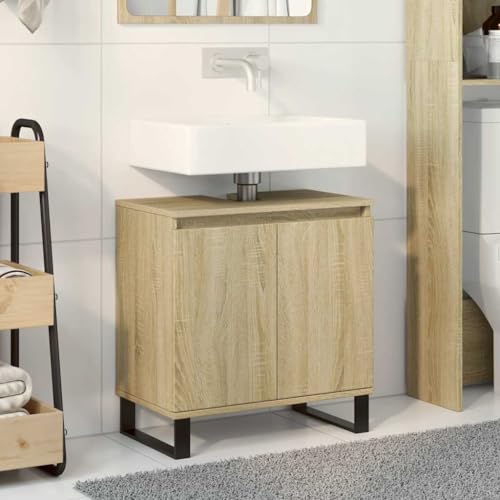 LLEZKBR Möbelsets Badmöbel Sets Badschrank Sonoma Eiche 58x33x60cm Holzwerkstoff von LLEZKBR
