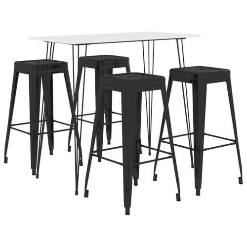LLEZKBR Möbelsets-Küchen- und Esszimmermöbel-Sets, 5-teiliges Bar-Set, Weiß und Schwarz LLEZKBR Möbelsets-Küchen- und Esszimmermöbel-Sets, 5-teiliges Bar-Set, Weiß und Schwarz von LLEZKBR
