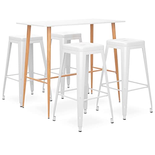 LLEZKBR Möbelsets-Küchen- und Esszimmermöbel-Sets, 5-teiliges Bar-Set, Weiß von LLEZKBR