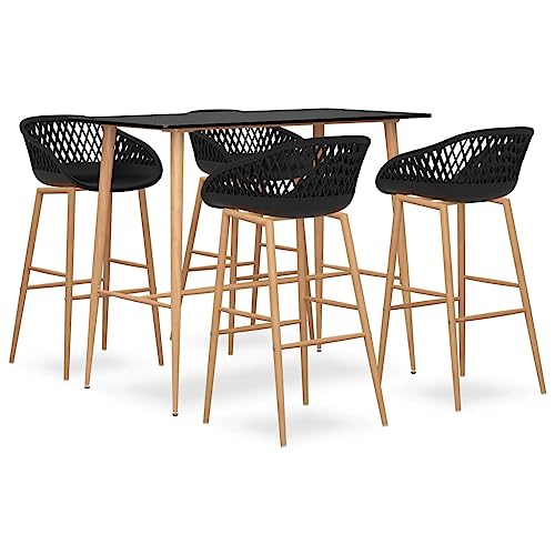 LLEZKBR Möbelsets-Küchen- und Esszimmermöbel-Sets, 5-teiliges Bar-Set, schwarz von LLEZKBR