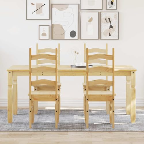 LLEZKBR Möbelsets-Küchen- und Esszimmermöbel-Sets, 5-teiliges Esszimmer-Set, Panama, Massivholz, Kiefer von LLEZKBR