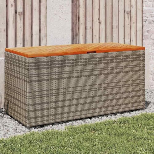 LLEZKBR Outdoor Aufbewahrungsboxen - Garten Aufbewahrungsbox Grau 110x50x54cm Polyrattan Akazienholz LLEZKBR Outdoor Aufbewahrungsboxen - Garten Aufbewahrungsbox Grau 110x50x54cm Polyrattan Akazienholz von LLEZKBR