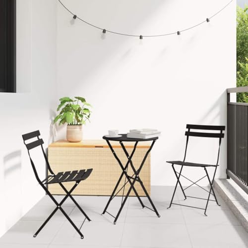 LLEZKBR Outdoor-Möbel, Garten-Klappstuhl, 2 Stück, anthrazit, 42 x 46 x 82 cm, Stahl von LLEZKBR