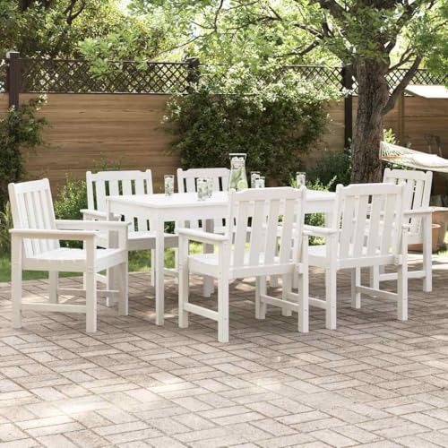 LLEZKBR Outdoor-Möbel, Gartenstuhl, Esszimmerstuhl, 6 Stück, weiß, 65,5 x 55,5 x 88 cm, Kunststoff LLEZKBR Outdoor-Möbel, Gartenstuhl, Esszimmerstuhl, 6 Stück, weiß, 65,5 x 55,5 x 88 cm, Kunststoff von LLEZKBR
