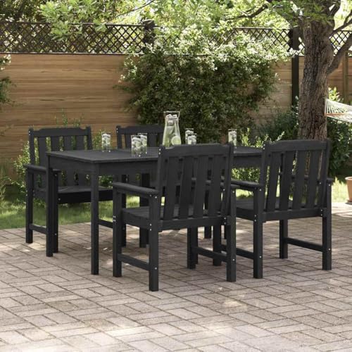 LLEZKBR Outdoor-Möbel, Gartenstuhl, Esszimmerstuhl, Kunststoff, 65,5 x 55,5 x 88 cm, Schwarz, 4 Stück von LLEZKBR