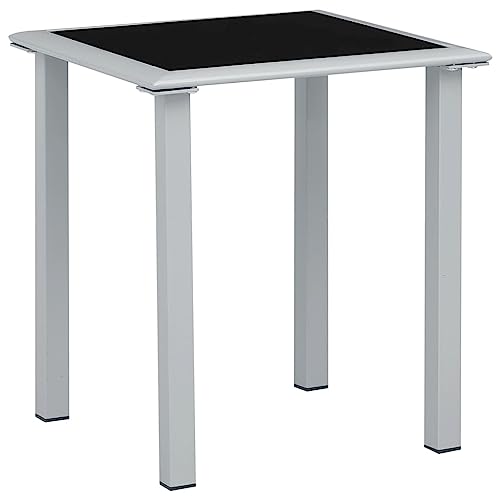 LLEZKBR Outdoor-Möbel, Gartentische, Schwarz und Silber, 41 x 41 x 45 cm, Stahl und Glas von LLEZKBR