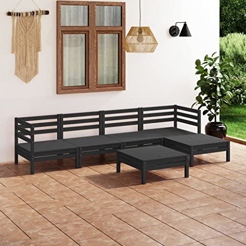 LLEZKBR Outdoor-Möbel-Gartenmöbel-Sets, 6-teiliges Garten-Lounge-Set, massives Kiefernholz, Schwarz LLEZKBR Outdoor-Möbel-Gartenmöbel-Sets, 6-teiliges Garten-Lounge-Set, massives Kiefernholz, Schwarz von LLEZKBR