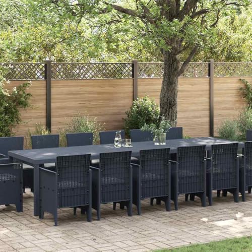 LLEZKBR Outdoor-Möbel-Gartenmöbel-Sets-Garten-Essgruppe, 15-teilig, Anthrazit Polt Rattan LLEZKBR Outdoor-Möbel-Gartenmöbel-Sets-Garten-Essgruppe, 15-teilig, Anthrazit Polt Rattan von LLEZKBR