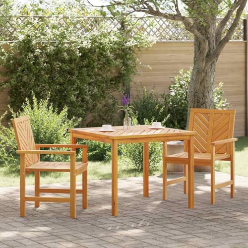 LLEZKBR Outdoor-Möbel-Gartentische-Garten-Essgruppe 3-teilig braun 90 x 90 x 74 cm Akazienholz massiv von LLEZKBR