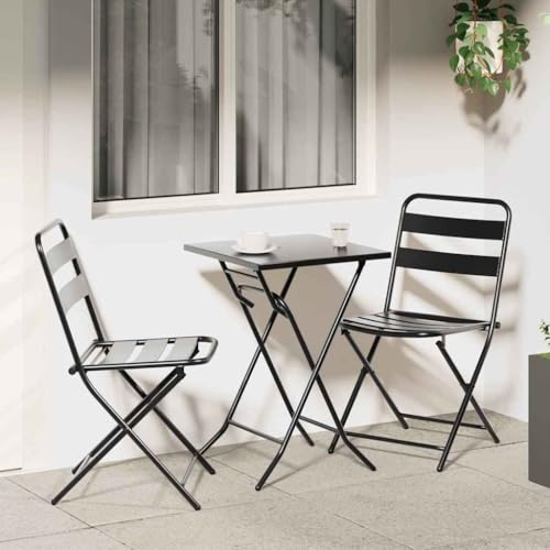 LLEZKBR Outdoor-Möbel-Outdoor-Möbel-Sets-Bistro-Set klappbar 3-tlg Anthrazit Stahl LLEZKBR Outdoor-Möbel-Outdoor-Möbel-Sets-Bistro-Set klappbar 3-tlg Anthrazit Stahl von LLEZKBR