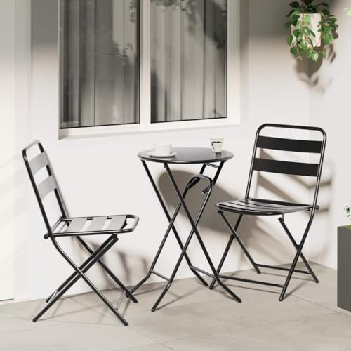 LLEZKBR Outdoor-Möbel-Outdoor-Möbel-Sets-Bistro-Set klappbar 3-tlg Anthrazit Stahl LLEZKBR Outdoor-Möbel-Outdoor-Möbel-Sets-Bistro-Set klappbar 3-tlg Anthrazit Stahl von LLEZKBR