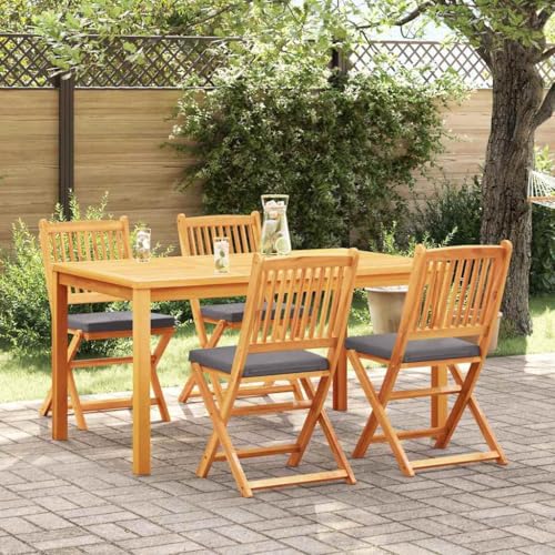 LLEZKBR Outdoor-Möbel-Outdoor-Sitz-Klappstuhl, 4 Stück, grau, 49 x 57,5 x 92 cm, massives Akazienholz LLEZKBR Outdoor-Möbel-Outdoor-Sitz-Klappstuhl, 4 Stück, grau, 49 x 57,5 x 92 cm, massives Akazienholz von LLEZKBR