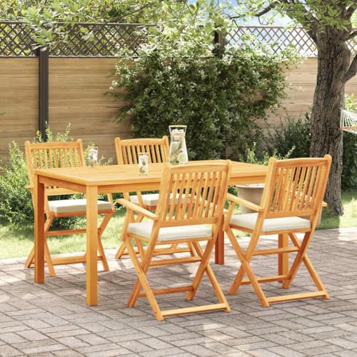 LLEZKBR Outdoor-Möbel-Outdoor-Sitz-Klappstuhl, 4 Stück, weiß, 49 x 57,5 x 92 cm, massives Akazienholz LLEZKBR Outdoor-Möbel-Outdoor-Sitz-Klappstuhl, 4 Stück, weiß, 49 x 57,5 x 92 cm, massives Akazienholz von LLEZKBR