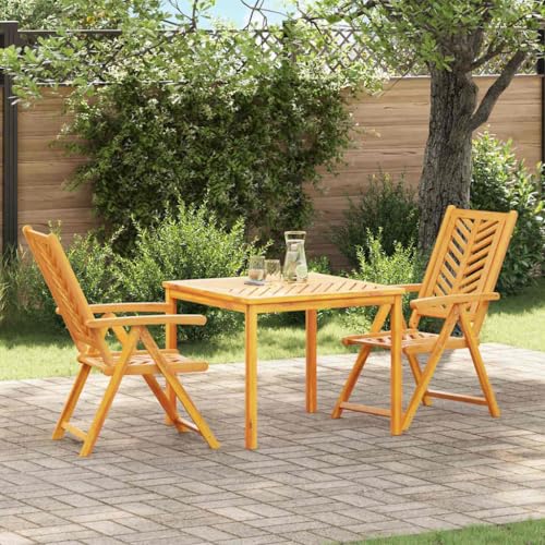 LLEZKBR Outdoor-Möbel-Outdoor-Tische-Garten-Essgruppe 3-tlg., braun, 90 x 90 x 74 cm, Akazienholz massiv LLEZKBR Outdoor-Möbel-Outdoor-Tische-Garten-Essgruppe 3-tlg., braun, 90 x 90 x 74 cm, Akazienholz massiv von LLEZKBR