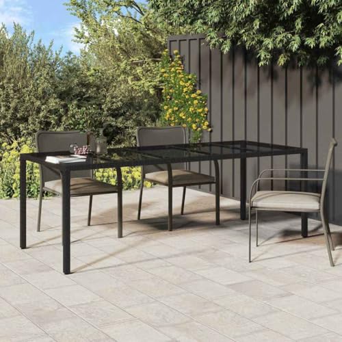 LLEZKBR Outdoor-Möbel-Outdoor-Tische - Garten-Esstisch Reinschwarz 250 x 100 x 75 cm Polyrattan von LLEZKBR