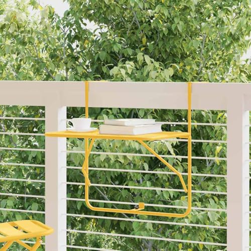 LLEZKBR Outdoor-Möbel-Outdoor-Tische Hängende Balkontisch Senf 60 x 39 x 65 cm Stahl von LLEZKBR