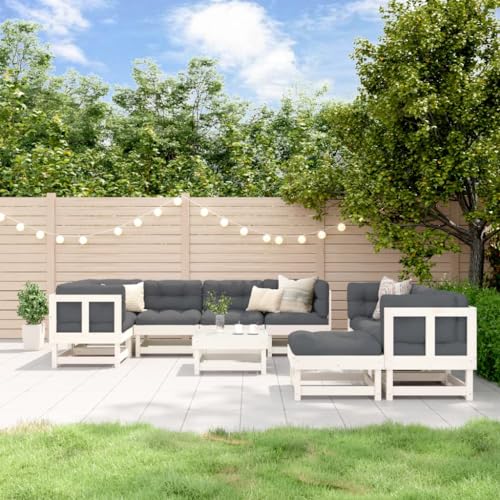 LLEZKBR Outdoor Möbel Sets - 10-teiliges Garten-Lounge-Set Weiß Massivholz Kiefer LLEZKBR Outdoor Möbel Sets - 10-teiliges Garten-Lounge-Set Weiß Massivholz Kiefer von LLEZKBR