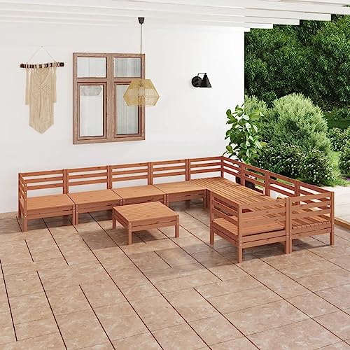 LLEZKBR Outdoor Möbel Sets - 10-teiliges Garten-Lounge-Set braun Massivholz Kiefer LLEZKBR Outdoor Möbel Sets - 10-teiliges Garten-Lounge-Set braun Massivholz Kiefer von LLEZKBR