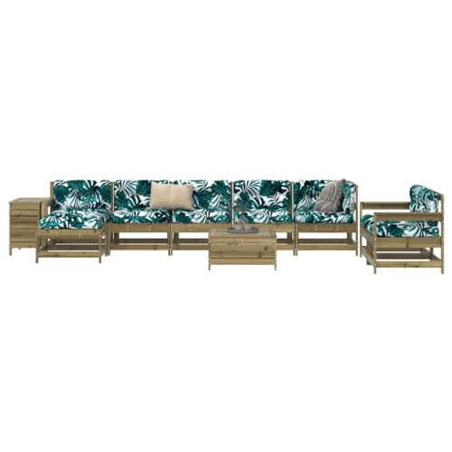 LLEZKBR Outdoor Möbel Sets - 10-teiliges Gartensofa-Set imprägniertes Holz Kiefer von LLEZKBR