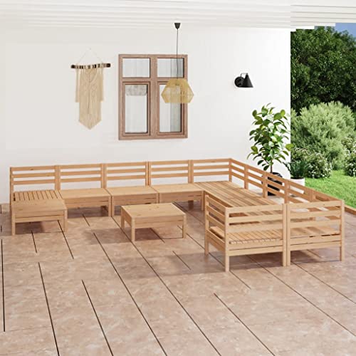 LLEZKBR Outdoor Möbel Sets - 12-teiliges Garten-Lounge-Set Massivholz Kiefer von LLEZKBR