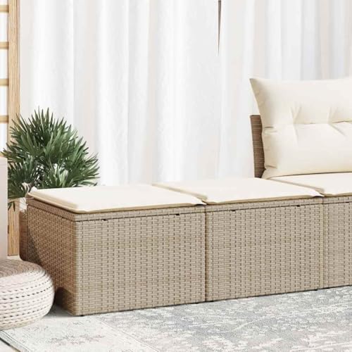 LLEZKBR Outdoor Möbel Sets - 2-teiliges Gartensofa-Set mit Kissen Beige Poly Rattan Akazie LLEZKBR Outdoor Möbel Sets - 2-teiliges Gartensofa-Set mit Kissen Beige Poly Rattan Akazie von LLEZKBR