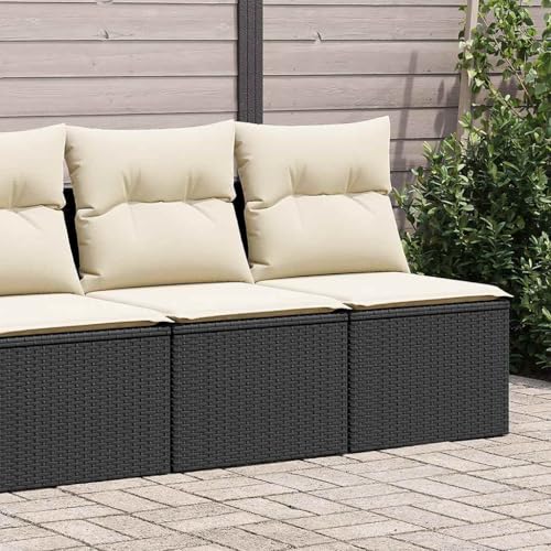 LLEZKBR Outdoor Möbel Sets - 2-teiliges Gartensofa-Set mit Kissen schwarz Poly Rattan Akazie LLEZKBR Outdoor Möbel Sets - 2-teiliges Gartensofa-Set mit Kissen schwarz Poly Rattan Akazie von LLEZKBR