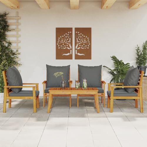 LLEZKBR Outdoor Möbel Sets - 5-teiliges Garten-Lounge-Set mit Kissen Massivholz Akazie LLEZKBR Outdoor Möbel Sets - 5-teiliges Garten-Lounge-Set mit Kissen Massivholz Akazie von LLEZKBR