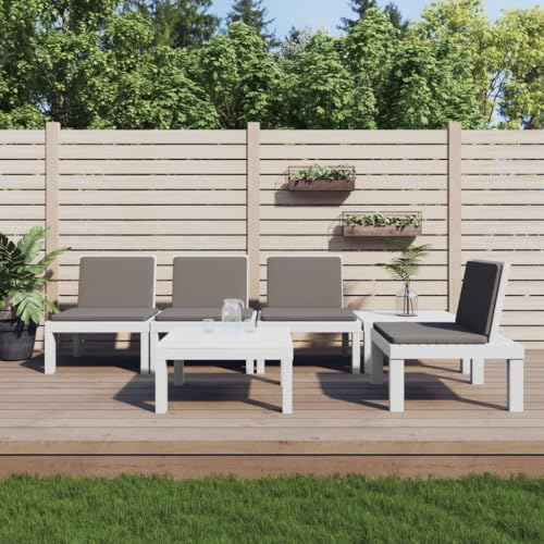 LLEZKBR Outdoor Möbel Sets - 6-teiliges Garten-Lounge-Set mit Kissen weiß PP LLEZKBR Outdoor Möbel Sets - 6-teiliges Garten-Lounge-Set mit Kissen weiß PP von LLEZKBR