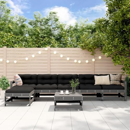 LLEZKBR Outdoor Möbel Sets - 7-teiliges Garten-Lounge-Set Grau Massivholz Kiefer LLEZKBR Outdoor Möbel Sets - 7-teiliges Garten-Lounge-Set Grau Massivholz Kiefer von LLEZKBR