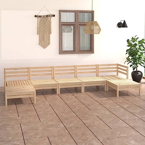 LLEZKBR Outdoor Möbel Sets - 7-teiliges Garten-Lounge-Set Massivholz Kiefer von LLEZKBR