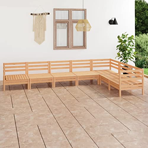 LLEZKBR Outdoor Möbel Sets - 7-teiliges Garten-Lounge-Set Massivholz Kiefer von LLEZKBR