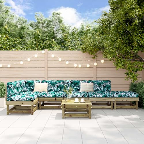 LLEZKBR Outdoor Möbel Sets - 7-teiliges Garten-Lounge-Set imprägniertes Holz Kiefer von LLEZKBR