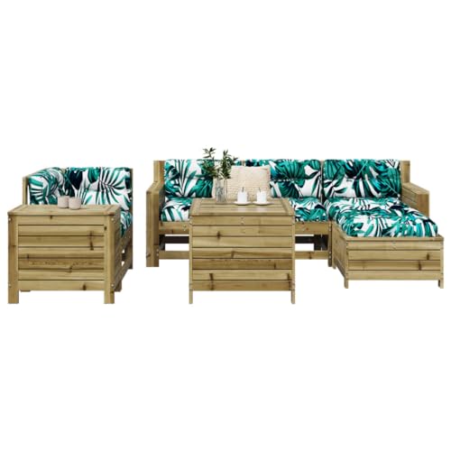 LLEZKBR Outdoor Möbel Sets - 7-teiliges Gartensofa-Set imprägniertes Holz Kiefer von LLEZKBR
