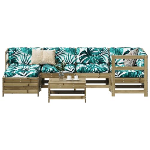 LLEZKBR Outdoor Möbel Sets - 7-teiliges Gartensofa-Set imprägniertes Holz Kiefer von LLEZKBR